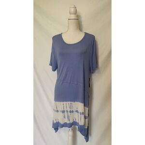 NWT Allie & Rob Dress T Shirt Tie Dye Asymmetrical Hemline Stretchy Jersey Sz XL